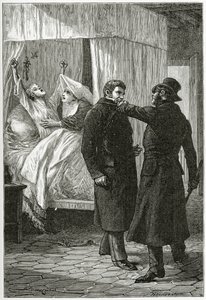 La mort de Fantine - Illustration fra Les Misérables, 19. århundrede (sw-stik)